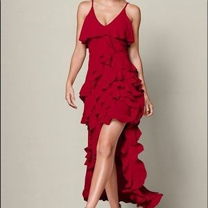 Venus Red Layered High-Low Dress